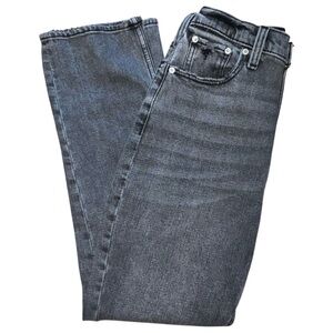 Abercrombie Ankle Straight Ultra Highrise Gray Wash Straight Denim Jeans Size 00